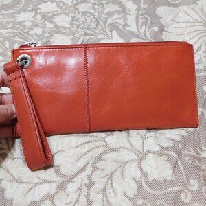 Hobo International "VIDA" Leather Zip Top Slim Wristlet Wallet